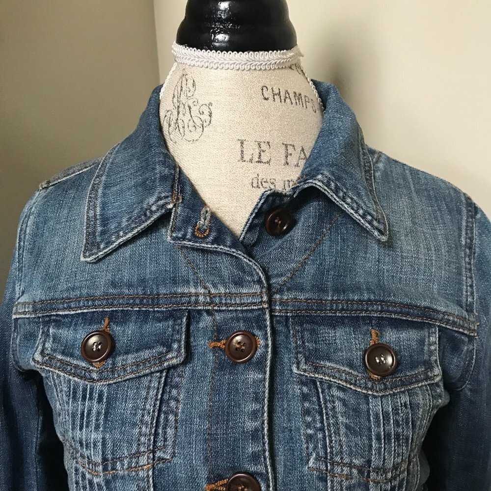 Joe's Jean Jacket Denim Womens Medium Blue Button Down Long Sleeve Cotton Collar - Picture 7 of 15